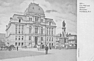 Providence RI City Hall Norfolk/ High Point & Aberdeen R. P. O.1911 Postcard