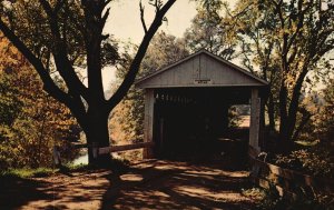 Covered Bridge Austinburg Township Ashtabula County Ohio OH Postcard