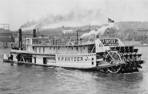 J76/ Marietta Ohio RPPC Postcard c1950s W.P. Snyder Sternwheel Ship 72