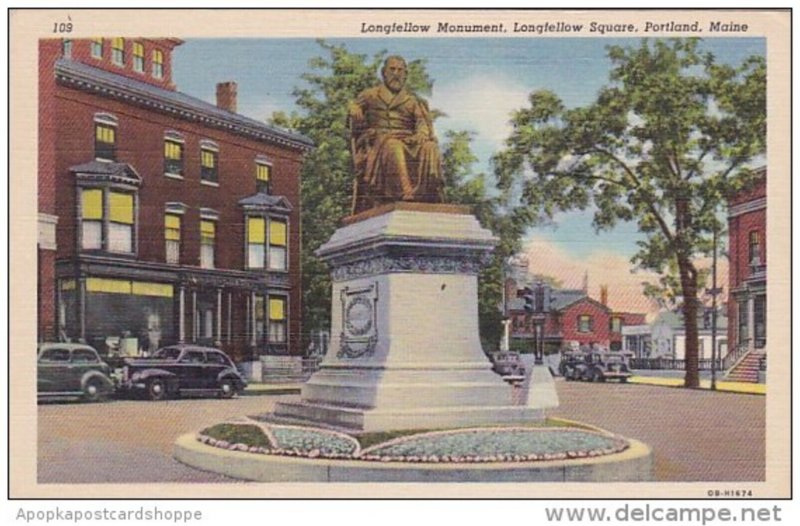 Maine Portland Longfellow Monument Longfellow Square