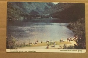 VINTAGE 1949 USED .01 POSTCARD - ECHO LAKE, FRANCONIA NOTCH,  N.H.