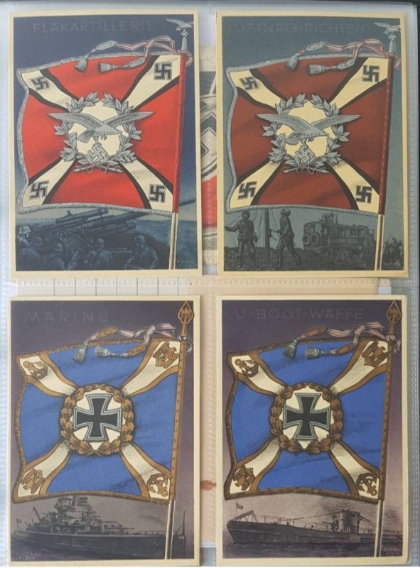 GERMAN THIRD 3rd REICH PROPAGANDA COMPLETE SET WEHRMACHT STANDARDS WITH SLEEVE