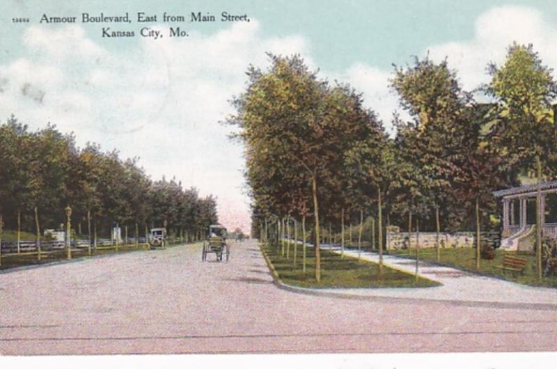 Missouri Kansas City Armour Boulevard East From Main Street 1909 Curteich