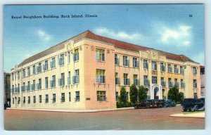 ROCK ISLAND, Illinois IL ~ ROYAL NEIGHBORS BUILDING Art Deco  c1940s Postcard