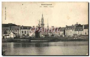 Postcard Old Boat Sailboat Britain Binic Center