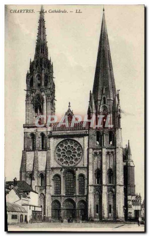Old Postcard Chartres The Cathedral