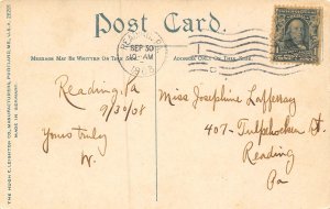 Band Pavilion Water Chutes Pendora Park Reading Pennsylvania 1908 postcard