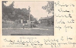 Lake Como Pennsylvania Mill Race First Electric Pole Vintage Postcard AA32302