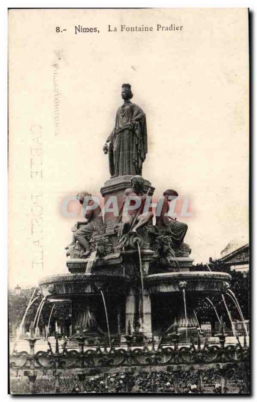 Old Postcard Nimes The Pradier fountain