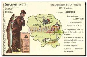 Postcard Old Emulsion Scott Poisson Department Creuse Gueret