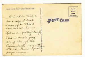 P3219 vintage postcard greetings from cranberry lake new york