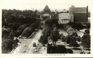 australia, VIC, MELBOURNE, St. Kilda Road, Car Tram (1960) Rose Series RPPC