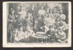 DES MOINES WASHINGTON CHILDRENS INDUSTRIAL HOME BAND VINTAGE POSTCARD