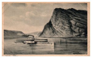 Loreley Rock near St Goarshausen Boat Postcard