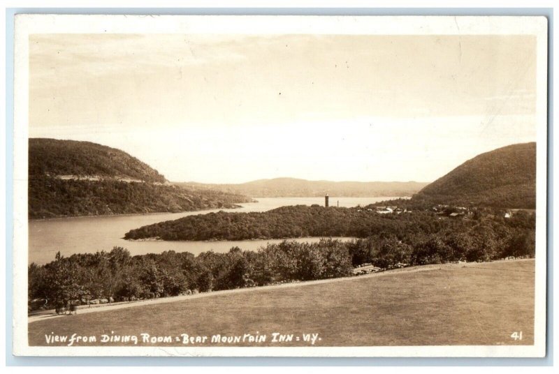 c1920 View Dining Room Bear Mountain Inn New York NY Vintage RPPC Photo Postcard