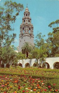 Tower as seen from Alcazar Gardens Balboa Park San Diego California  
