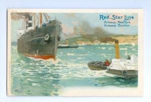 LP25 Steamer, steamboat, Boat, Postcard, Red Star Line, 