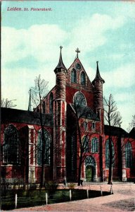 Netherlands Leiden St Pieterskerk Vintage Postcard C022