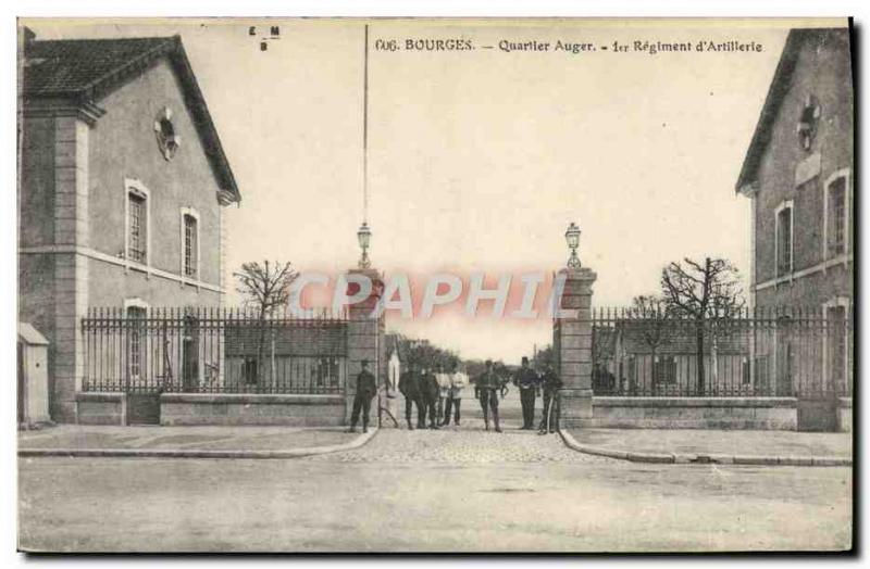 Old Postcard Army Bourges Quartier Auger 1st Regiment d & # 39artillerie