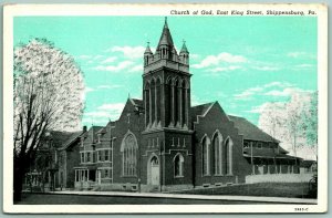 Church of God Shippensburg Pennsylvania PA UNP Unused WB Postcard D14