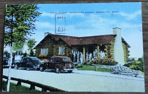 Postcard Used “State Tourist Info Bureau”  Menominee MI PM/1955 Linen L31