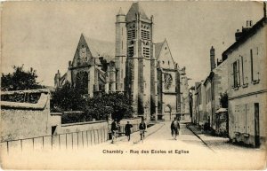 CPA Chambly- Rue des Ecoles et Eglise FRANCE (1020852)