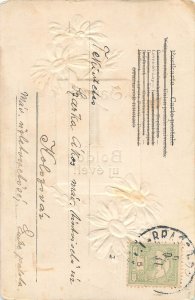 Embossed seasonal greetings New Year Hungary 1906