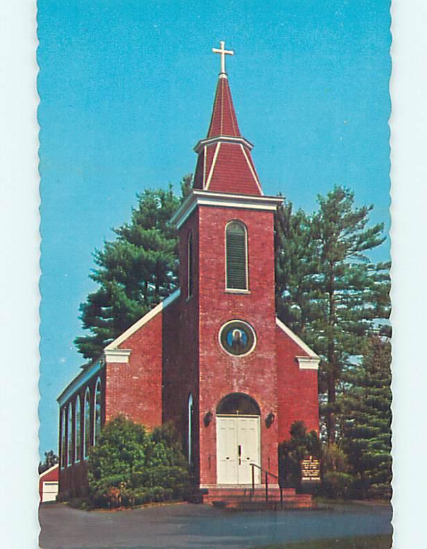 Unused Pre-1980 CHURCH SCENE Damariscotta Mills Maine ME p3868