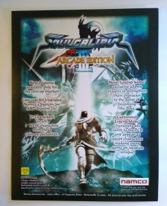 Soul Calibur III Arcade FLYER Original Video Game Art  2005 Vintage Retro 