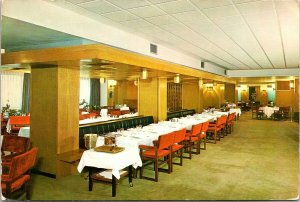 CONTINENTAL SIZE POSTCARD THE DINING HALL AT HOTEL MINDANAO MADRID SPAIN