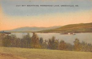 Greenville Maine Moosehead Lake Lily Bay Mts Antique Postcard K80479