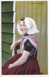 Netherlands Zeeland Walcheren Local Girl In Costume