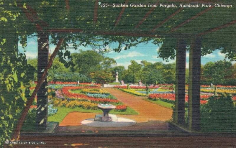 USA Sunken Garden from Pergola Humboldt Park Chicago 04.33