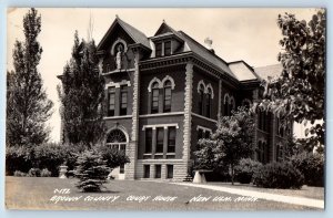 New Ulm Minnesota MN Postcard RPPC Photo Brown Country Court House c1940's