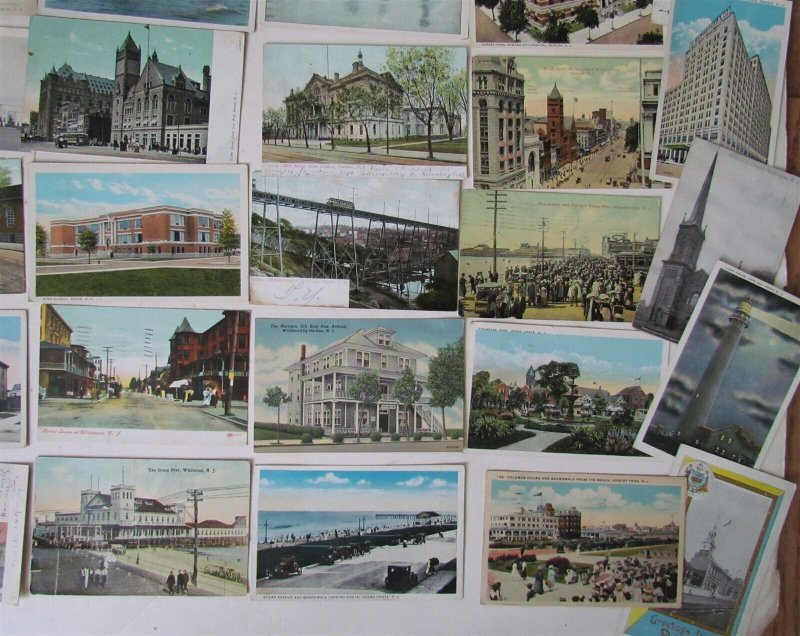 NEW JERSEY lot of 48 NY ANTIQUE POSTCARDS