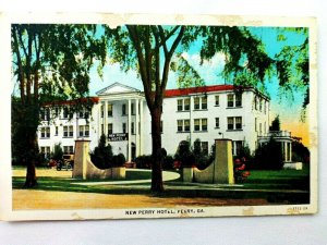 Vintage Postcard New Perry Hotel Perry GA Georgia Along Dixie Highway