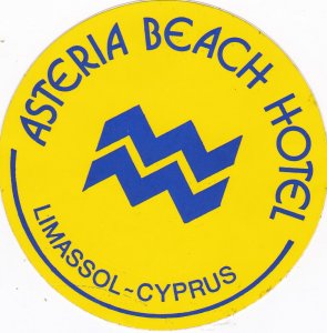 Cypress Limassol Asreia Beach Hotel Vintage Luggage Label sk3161