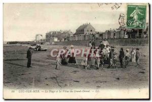 Old Postcard Luc Sur Mer Beach and the Grand Orient Vilas Children