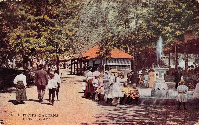 Elitch's Gardens Amusement Park Denver Colorado 1912 postcard