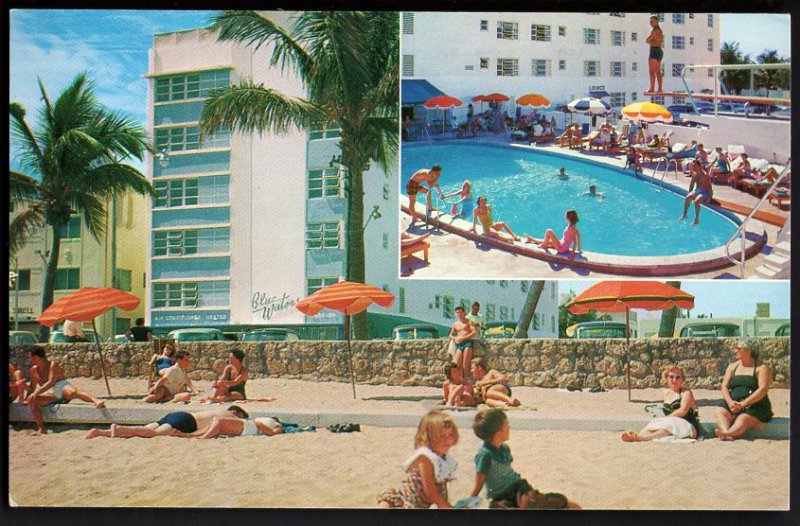 32220) Florida MIAMI BEACH Blue Water Hotel 74th Street & the Ocean - Chrome