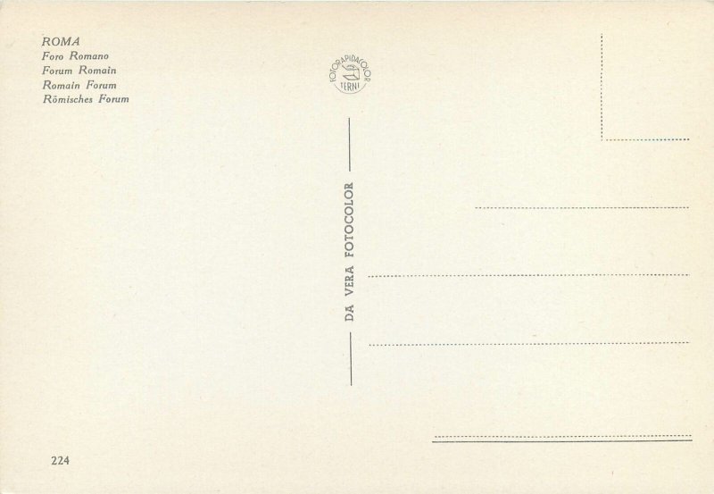 Italy Roma romain forum ruins pool Postcard