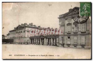 Old Postcard Compiegne Facade of the Chateau Perspective