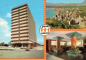 Car Park at Hotel Caballo de Oro Benidorm 1980s Spanish Postcard