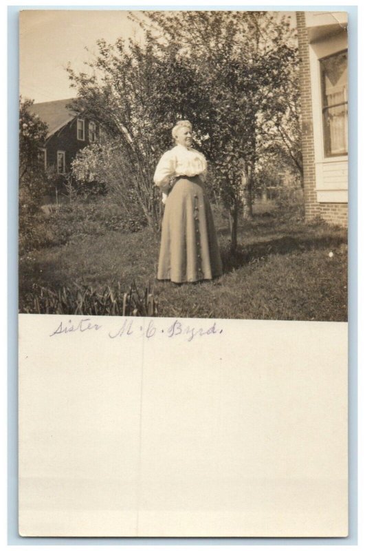 1910 Woman At The Backyard Ashland Salem Oregon OR RPPC Photo Antique Postcard