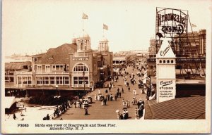 Birds Eye View of Boardwalk And Steel Pier Atlantic City New Jersey RPPC C214