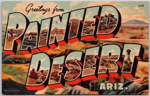 Greetings From Painted Desert Arizona Large Letter Postcard