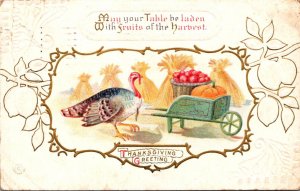 Thanksgiving Greetings With Turkey 1911