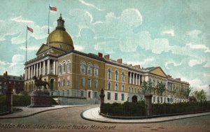 Vintage Postcard State House Hooker Monument Boston Massachusetts Hugh C. Leigh