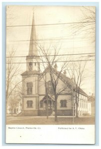 c1905 Baptist Church Plantsville Connecticut CT RPPC Photo Antique Postcard 