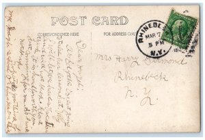 1912 Home Residence Stone Wall View Ackert Hook Rd Rhinebeck NY RPPC Postcard